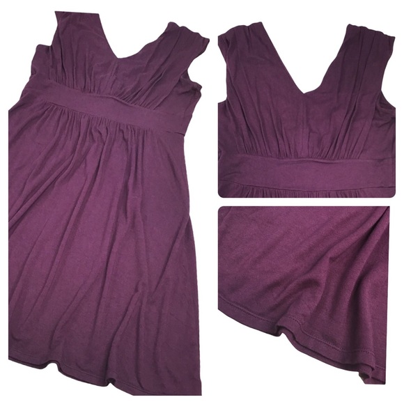 EXPRESS - Twisted V-Neck Midi Sleeveless Dress in Plum Purple - M - Picture 8 of 10